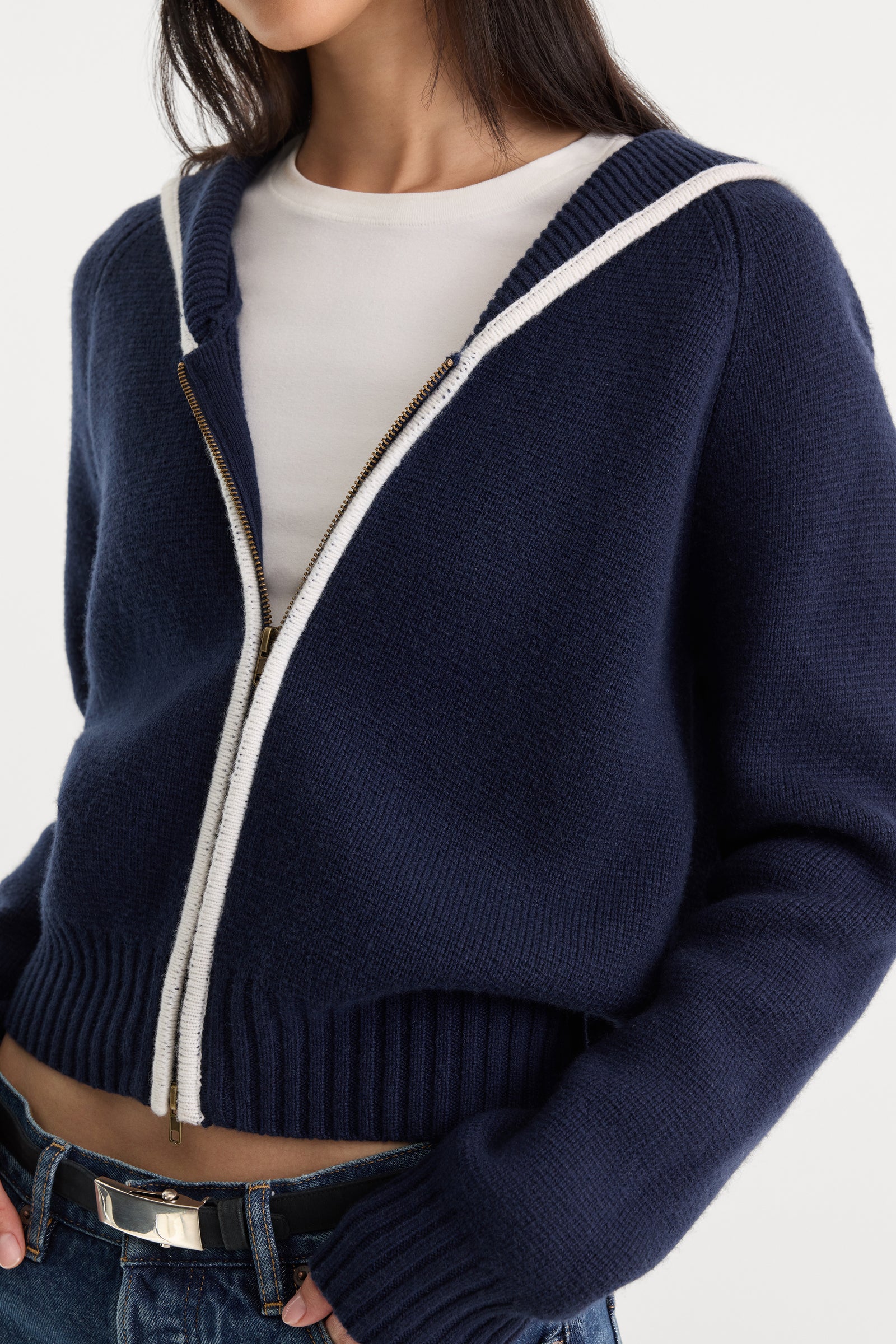 THE KNIT SAILOR ZIP UP | NEW NAVY002