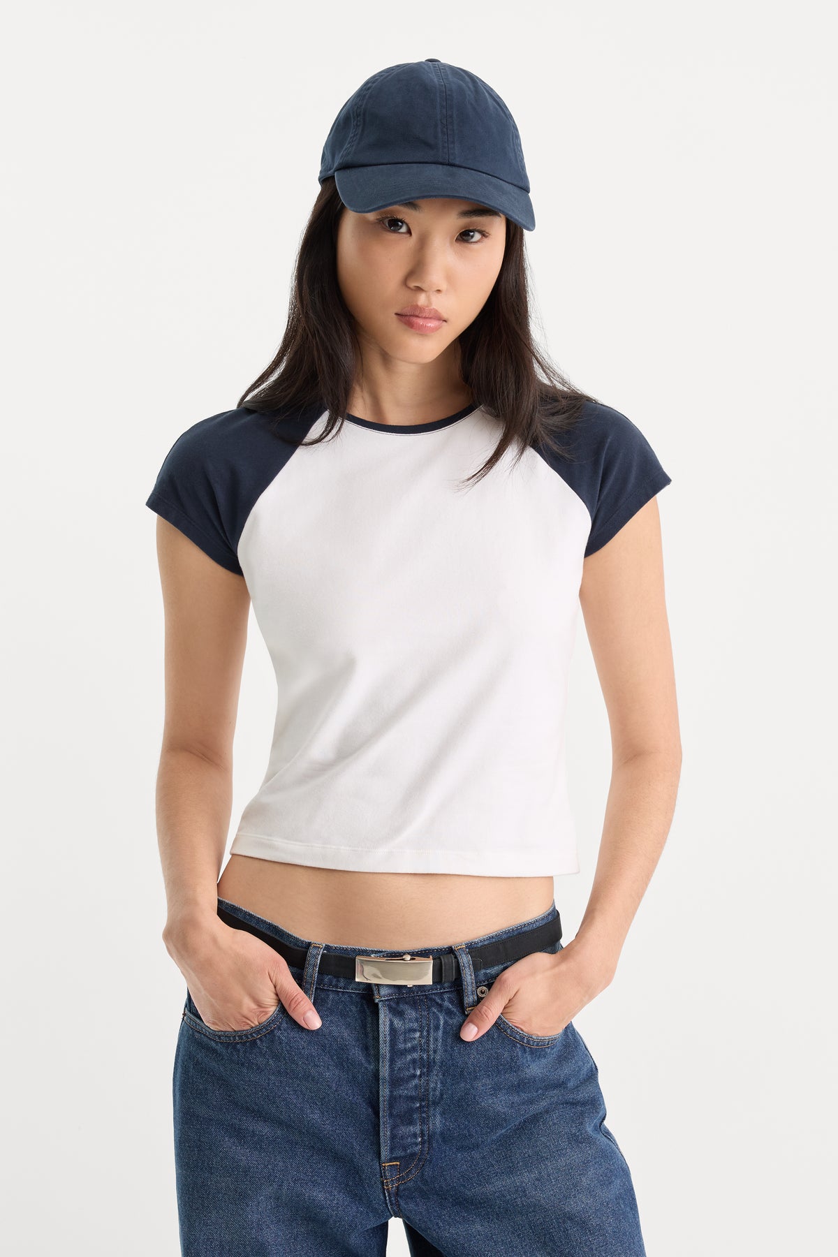 THE RAGLAN TEE | CHALK-1 | GOOD AMERICAN | MODEL_A