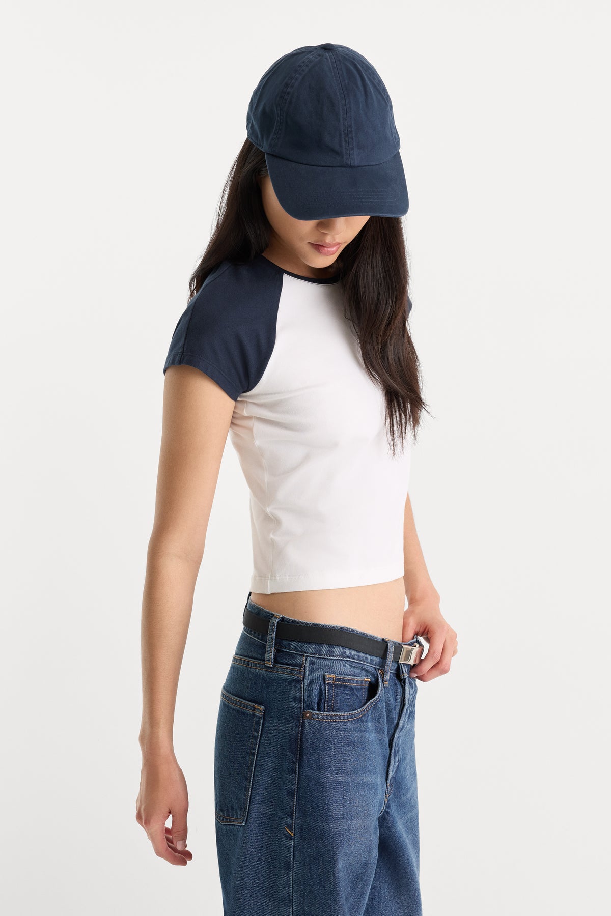THE RAGLAN TEE | CHALK-2 | GOOD AMERICAN | MODEL_A
