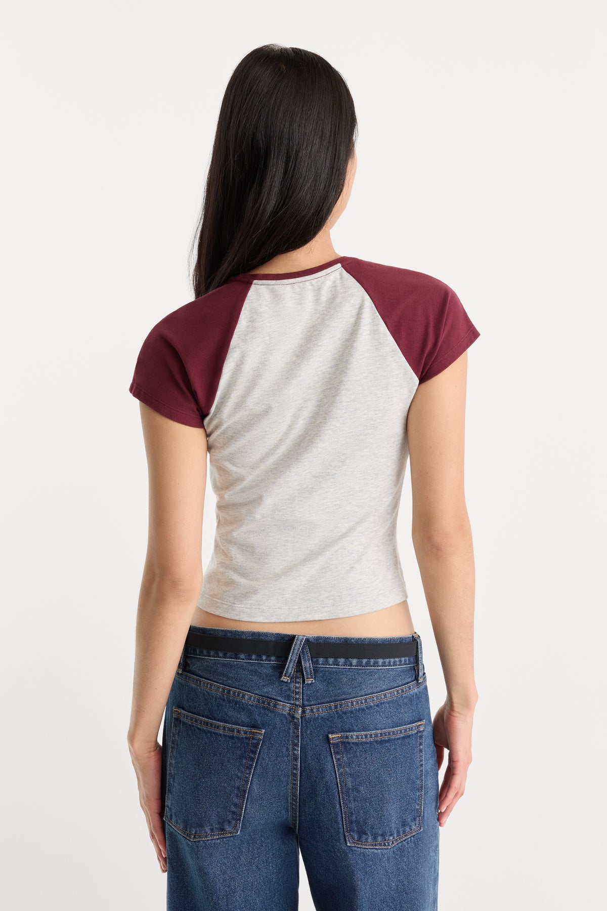 THE RAGLAN TEE | VINTAGE GREY-4 | GOOD AMERICAN | MODEL_A