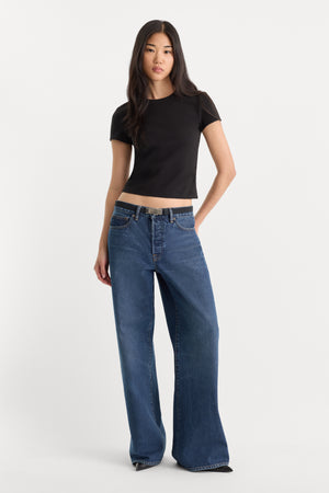 SUPER STRETCH BABY TEE | BLACK001