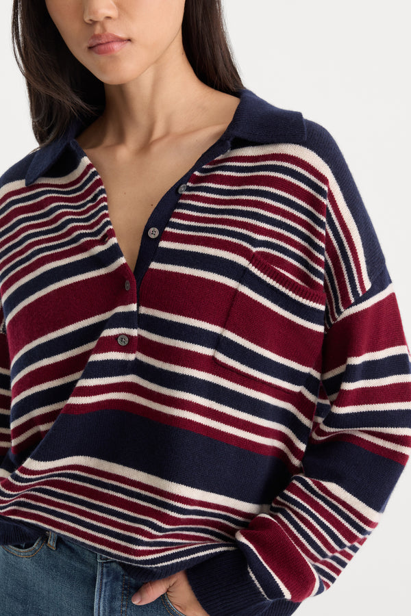 THE OVERSIZED RUGBY SWEATER | MULTI STRIPE