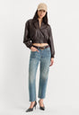THE BETTER THAN LEATHER BOMBER JACKET | ESPRESSO-3 | GOOD AMERICAN | MODEL