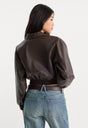 THE BETTER THAN LEATHER BOMBER JACKET | ESPRESSO-4 | GOOD AMERICAN | MODEL
