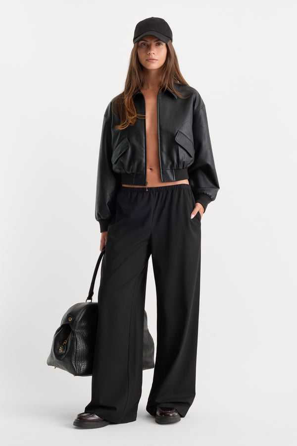 THE BETTER THAN LEATHER BOMBER JACKET | BLACK001
