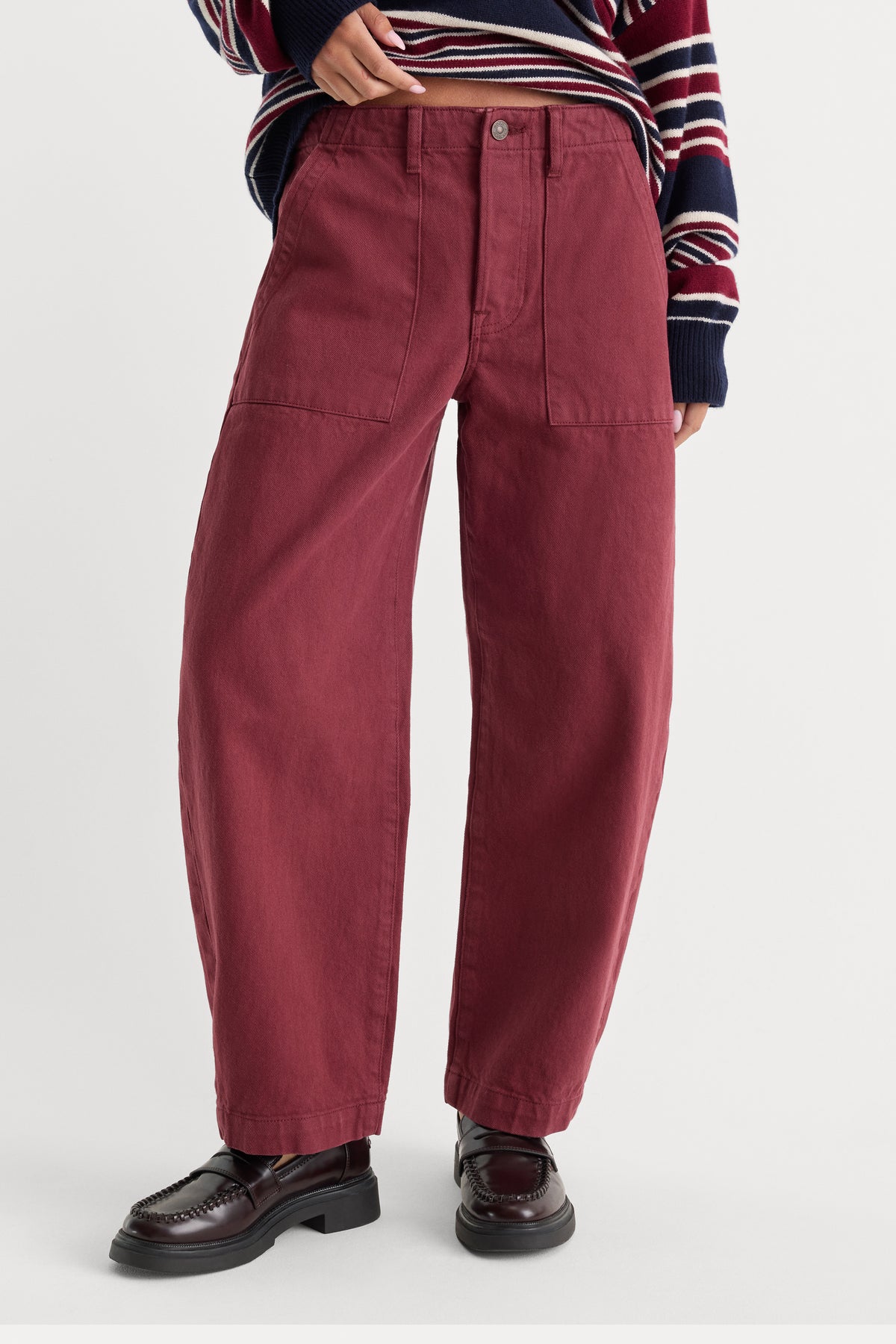 VINTAGE UTILITY BARREL ANKLE JEANS | BERRY NOIR-2 | GOOD AMERICAN | MODEL_A