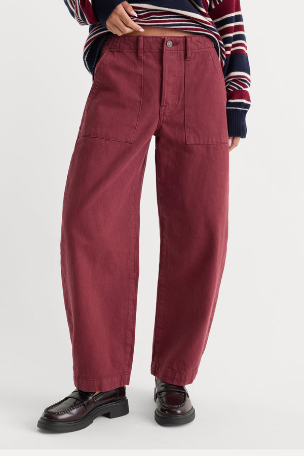 VINTAGE BARREL ANKLE JEANS | BERRY NOIR