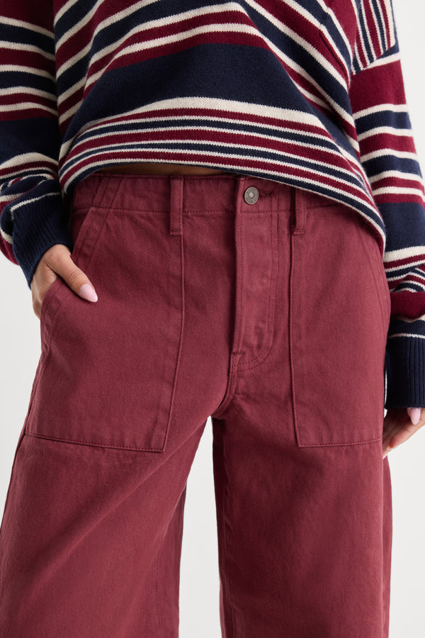 VINTAGE BARREL ANKLE JEANS | BERRY NOIR