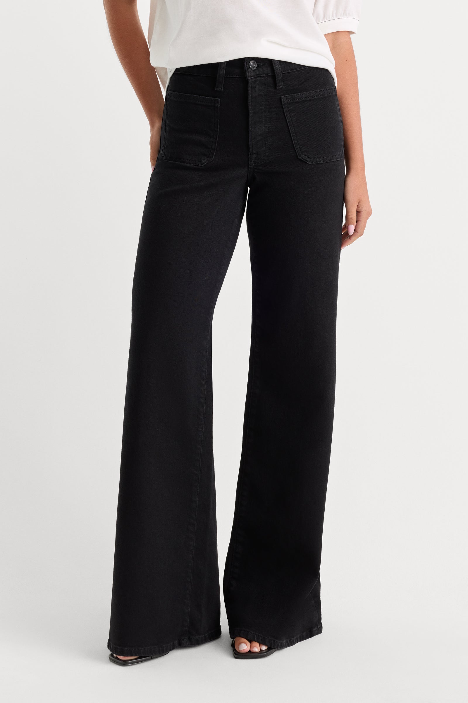 GOOD WAIST PALAZZO JEANS | BLACK001