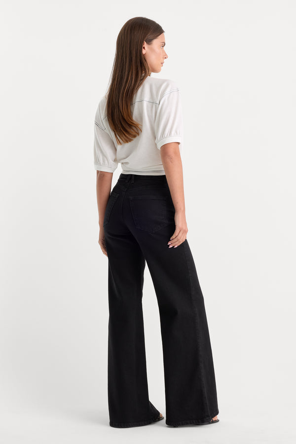 GOOD WAIST PALAZZO JEANS | BLACK001