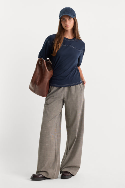 THE PULL ON TROUSER | MINI PLAID