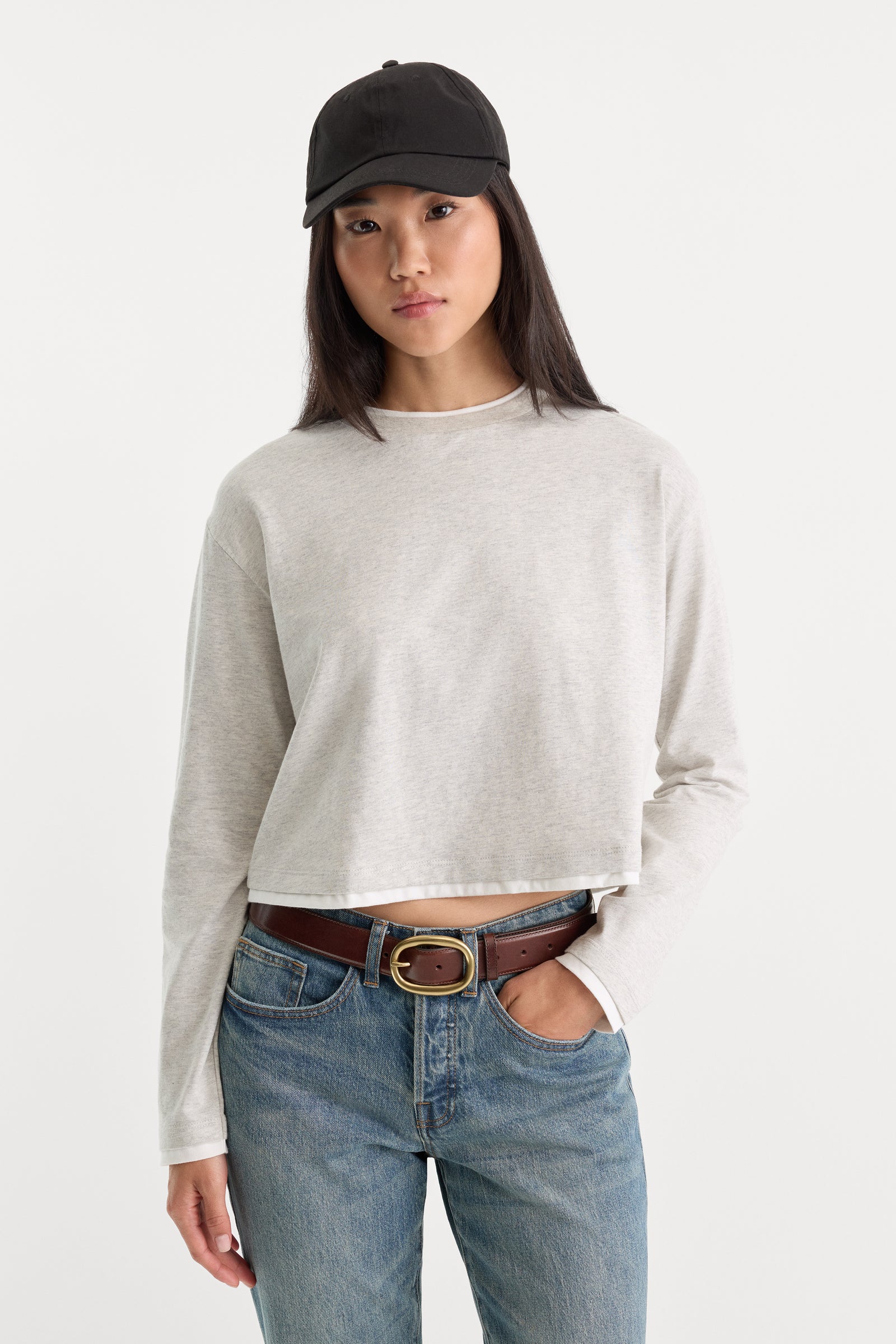 THE LONG SLEEVE LAYERED TEE | VINTAGE GREY