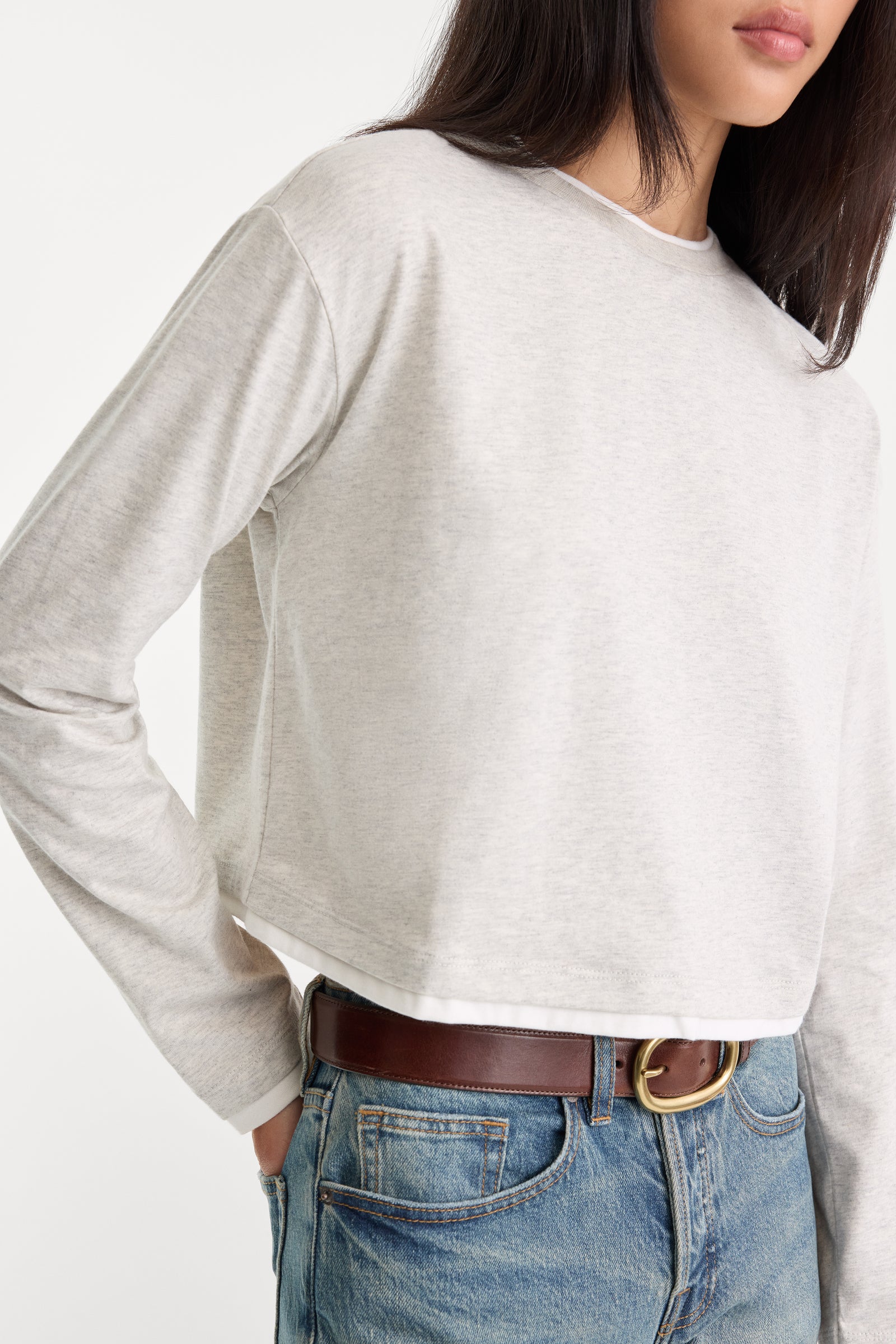 THE LONG SLEEVE LAYERED TEE | VINTAGE GREY