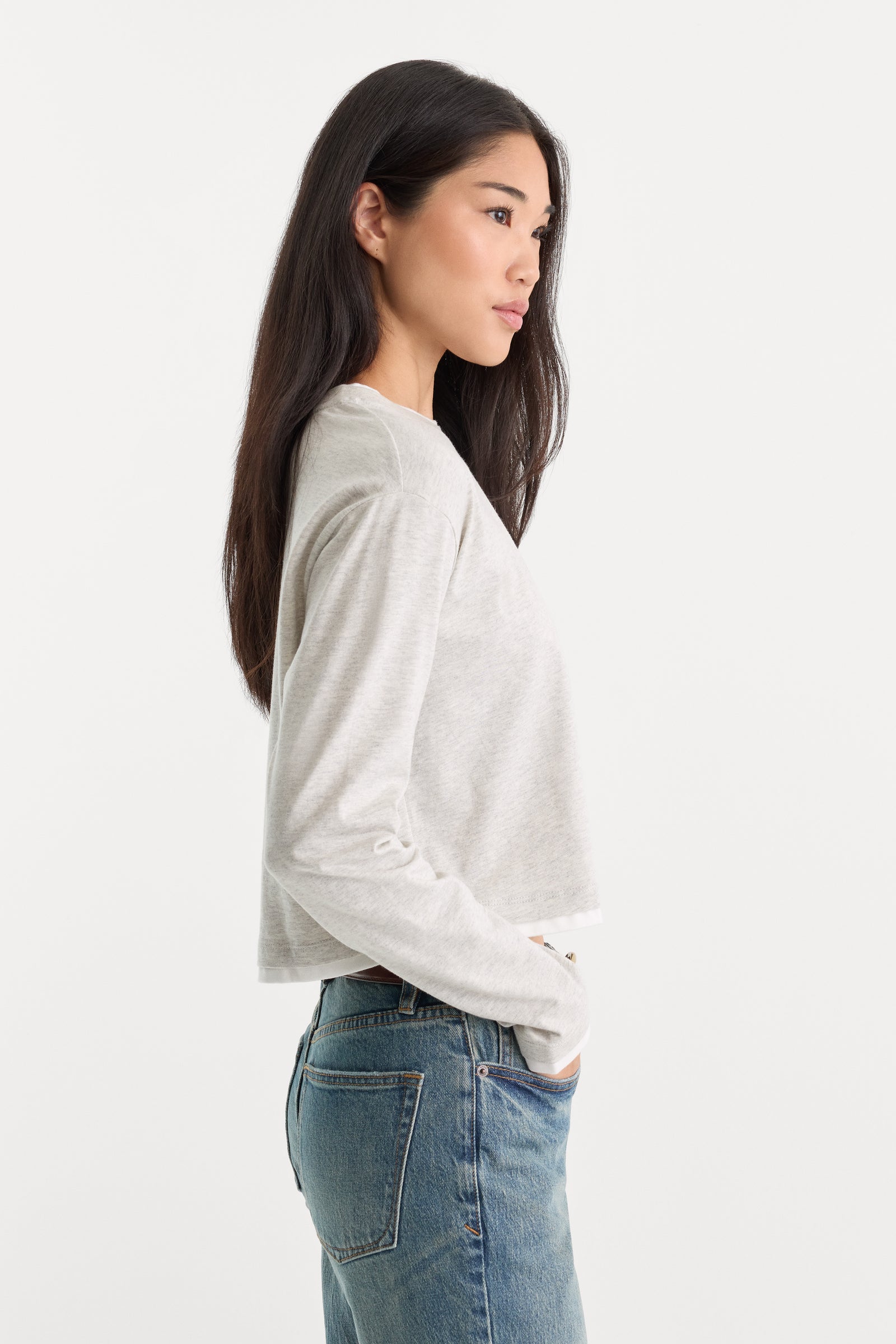 THE LONG SLEEVE LAYERED TEE | VINTAGE GREY