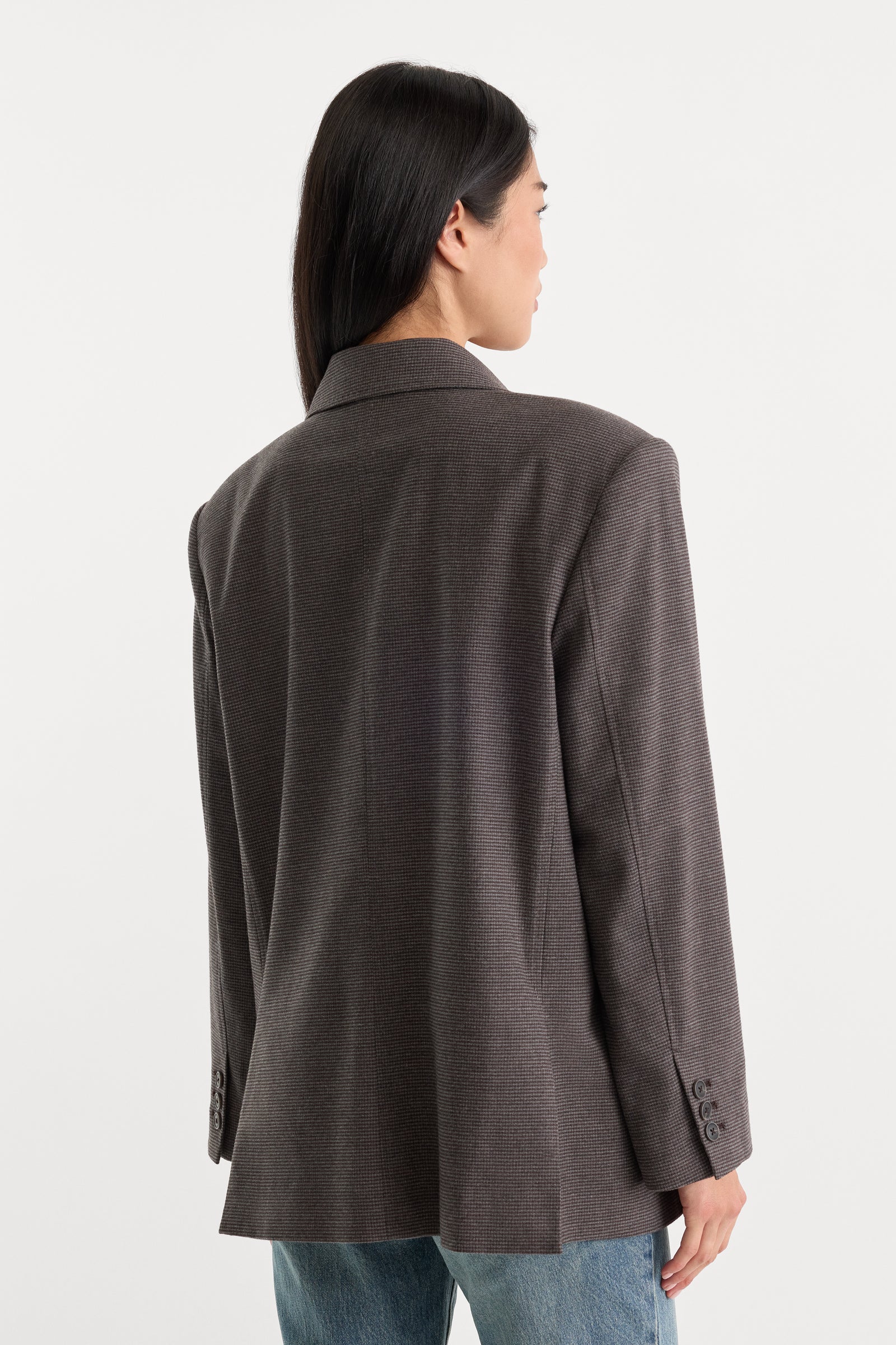 THE OVERSIZED BLAZER | CHARCOAL MINI HOUNDSTOOTH