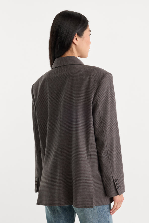 THE OVERSIZED BLAZER | CHARCOAL MINI HOUNDSTOOTH