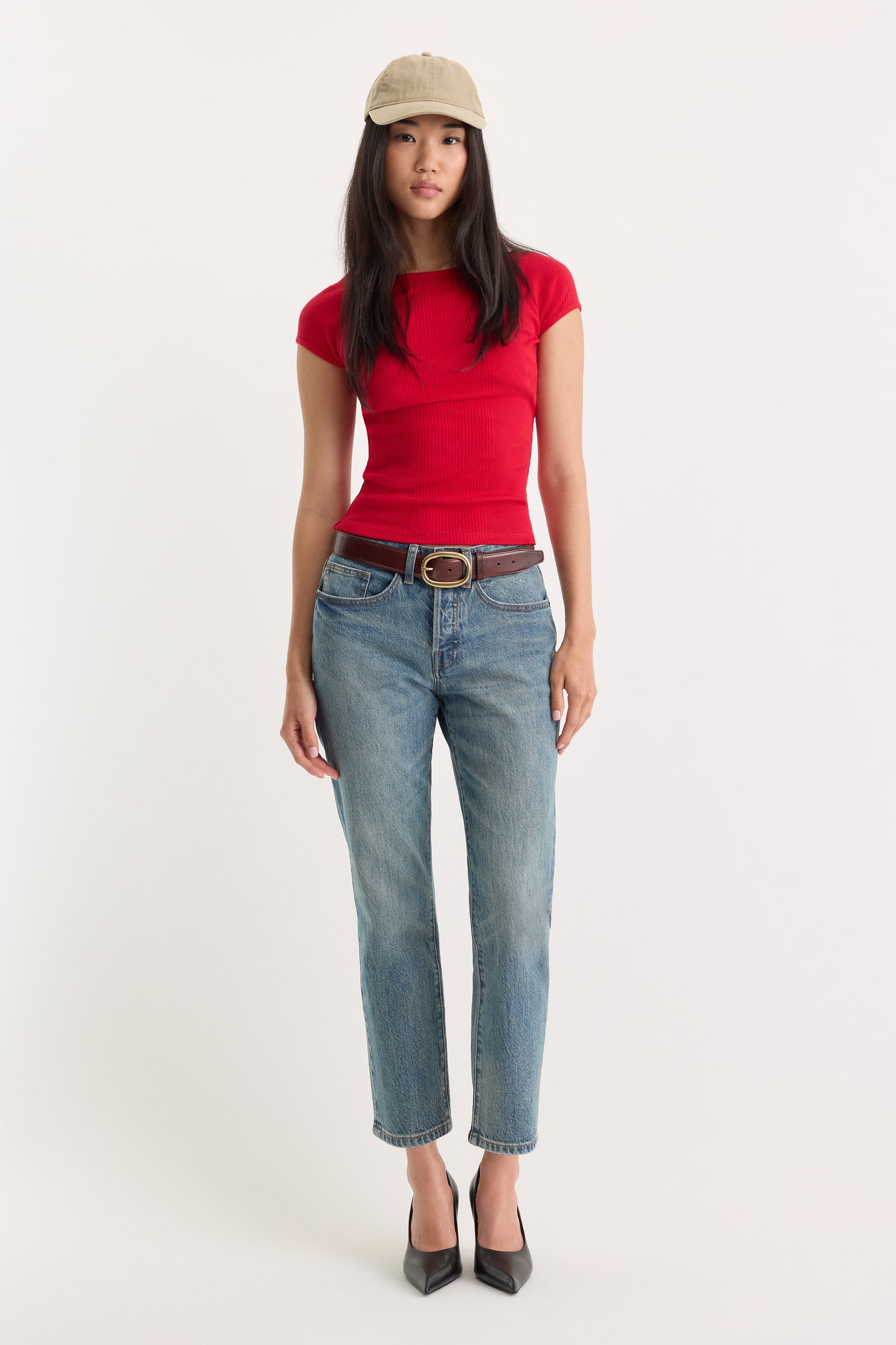 THE VARIEGATED RIB TOP | CRIMSON ROSE