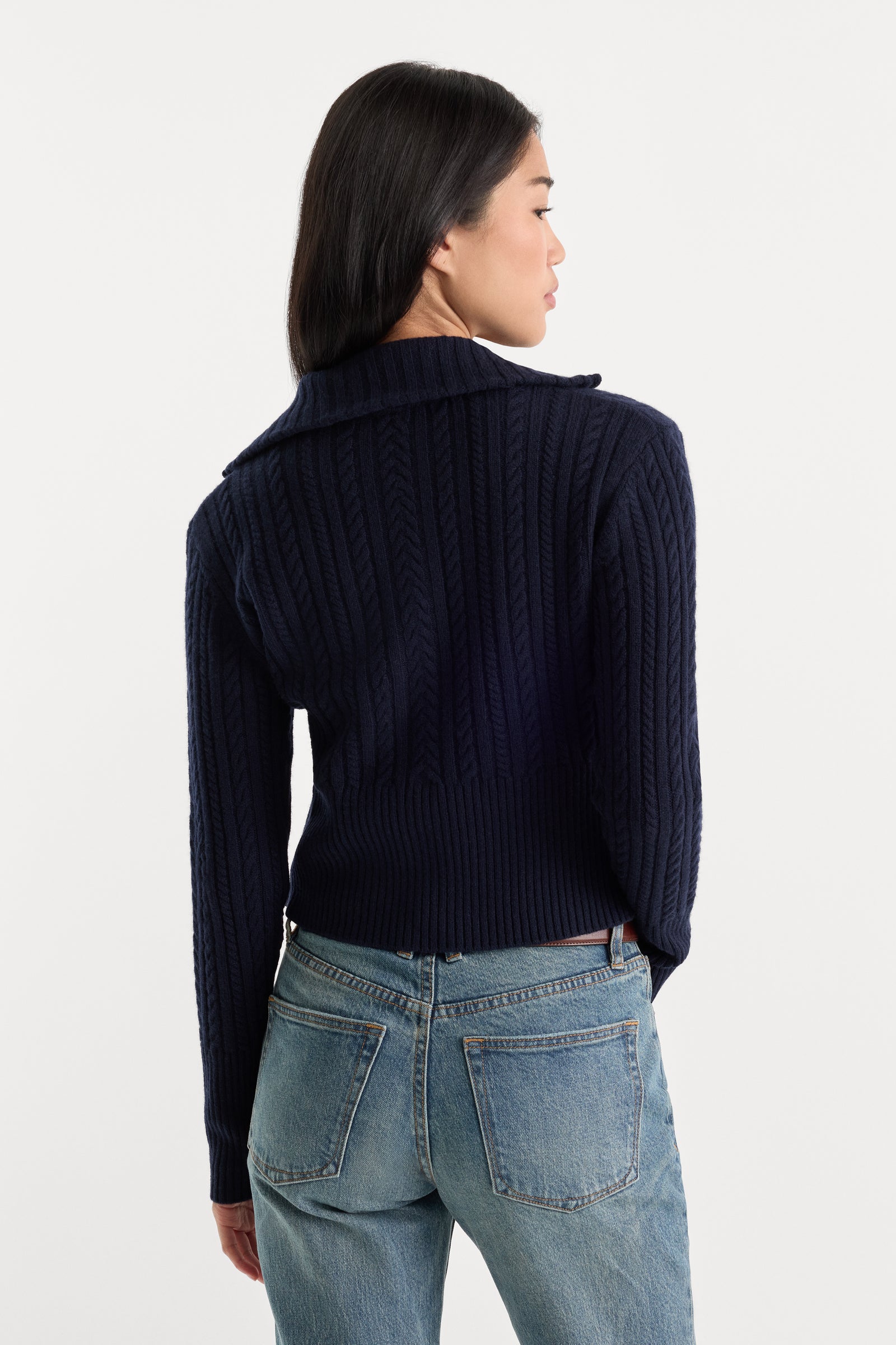 THE CABLE ZIP UP | NEW NAVY002