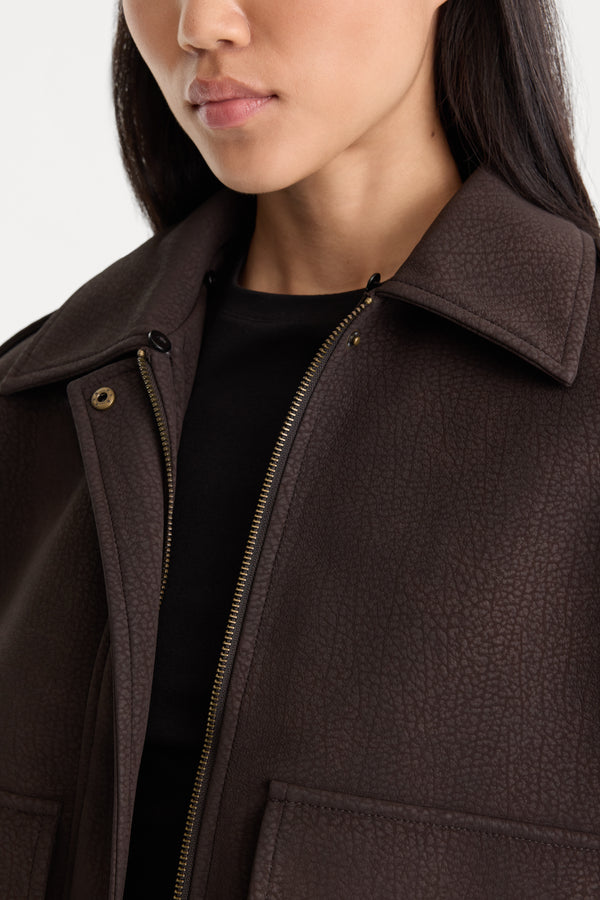 THE BETTER THAN LEATHER BOMBER JACKET | ESPRESSO