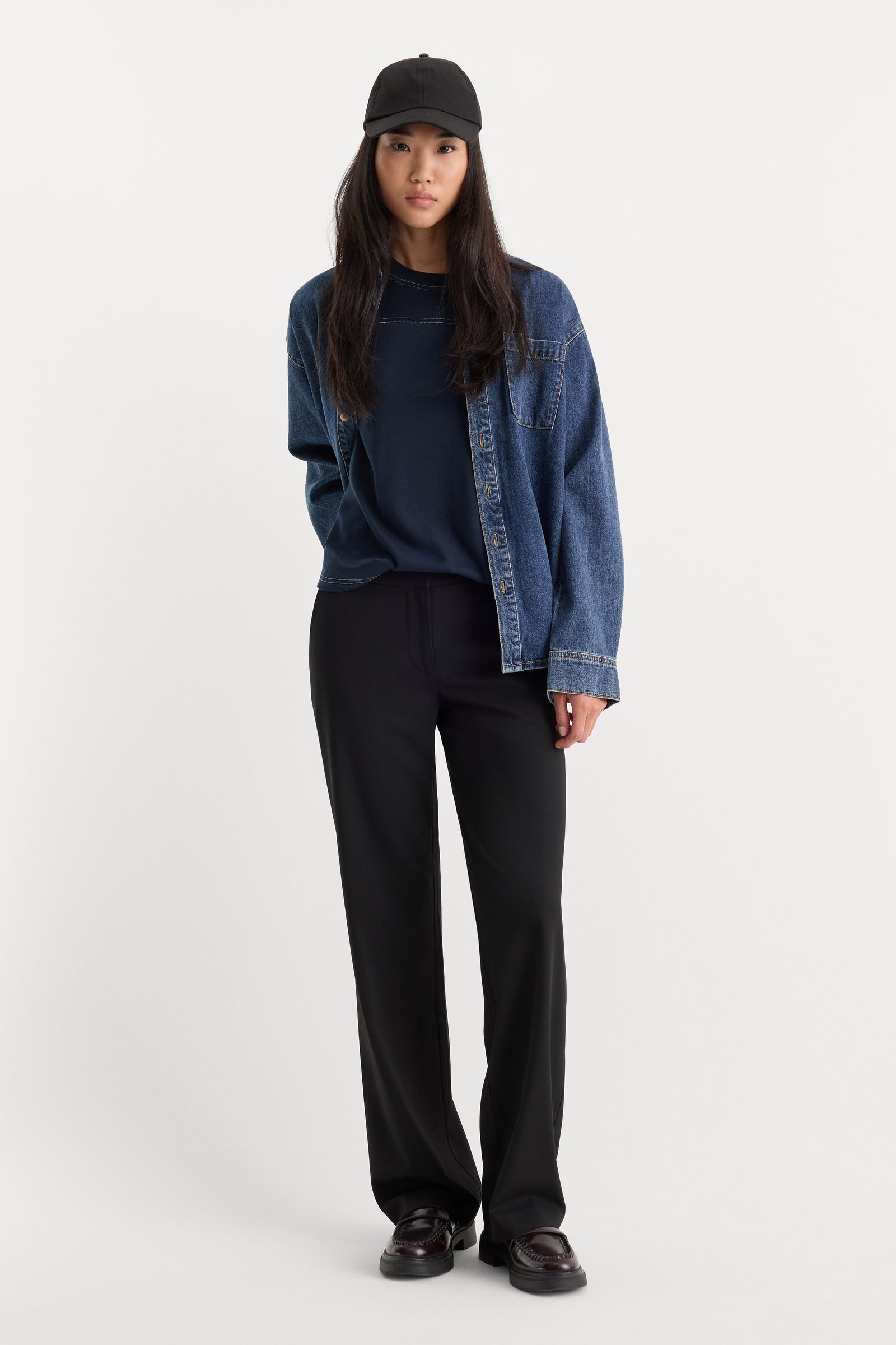THE LOW RISE STRAIGHT LEG TROUSER | BLACK001
