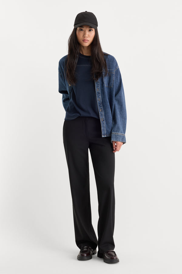 THE LOW RISE STRAIGHT LEG TROUSER | BLACK001