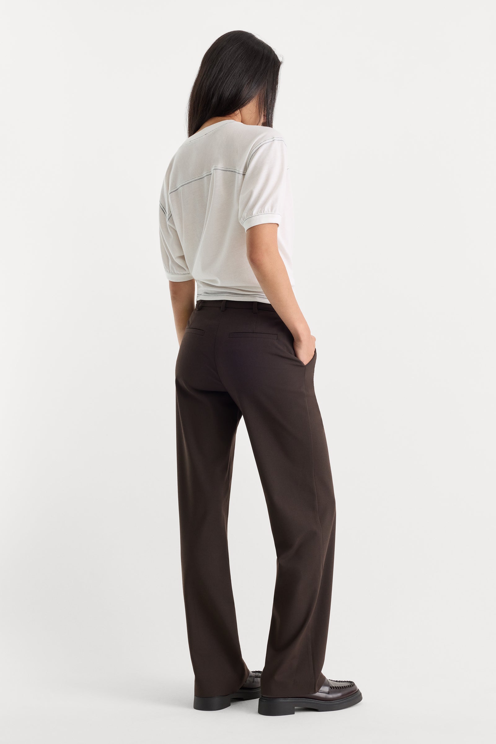 THE LOW RISE STRAIGHT LEG TROUSER | ESPRESSO