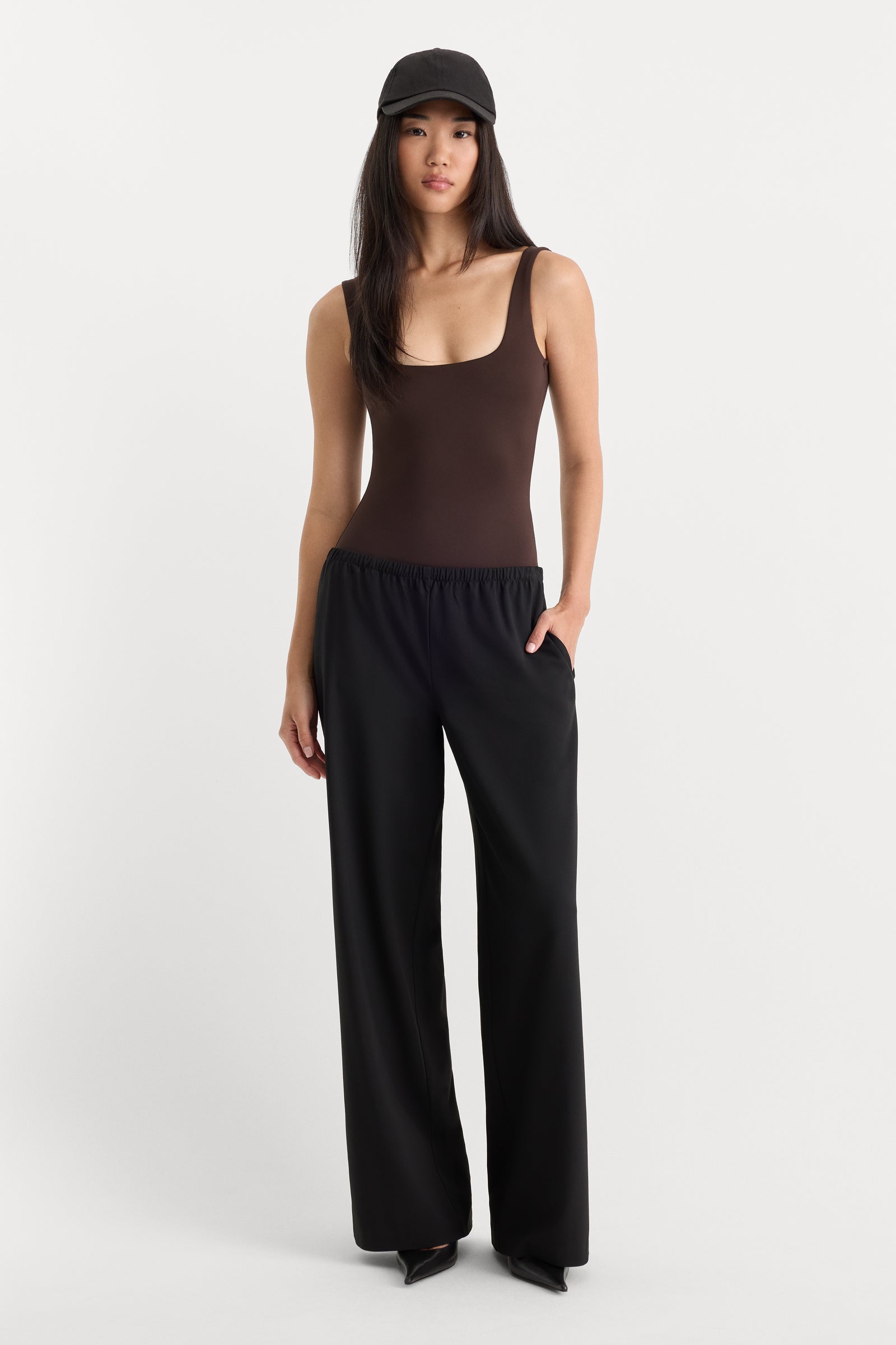 THE SCULPTING MODERN TANK BODYSUIT | ESPRESSO