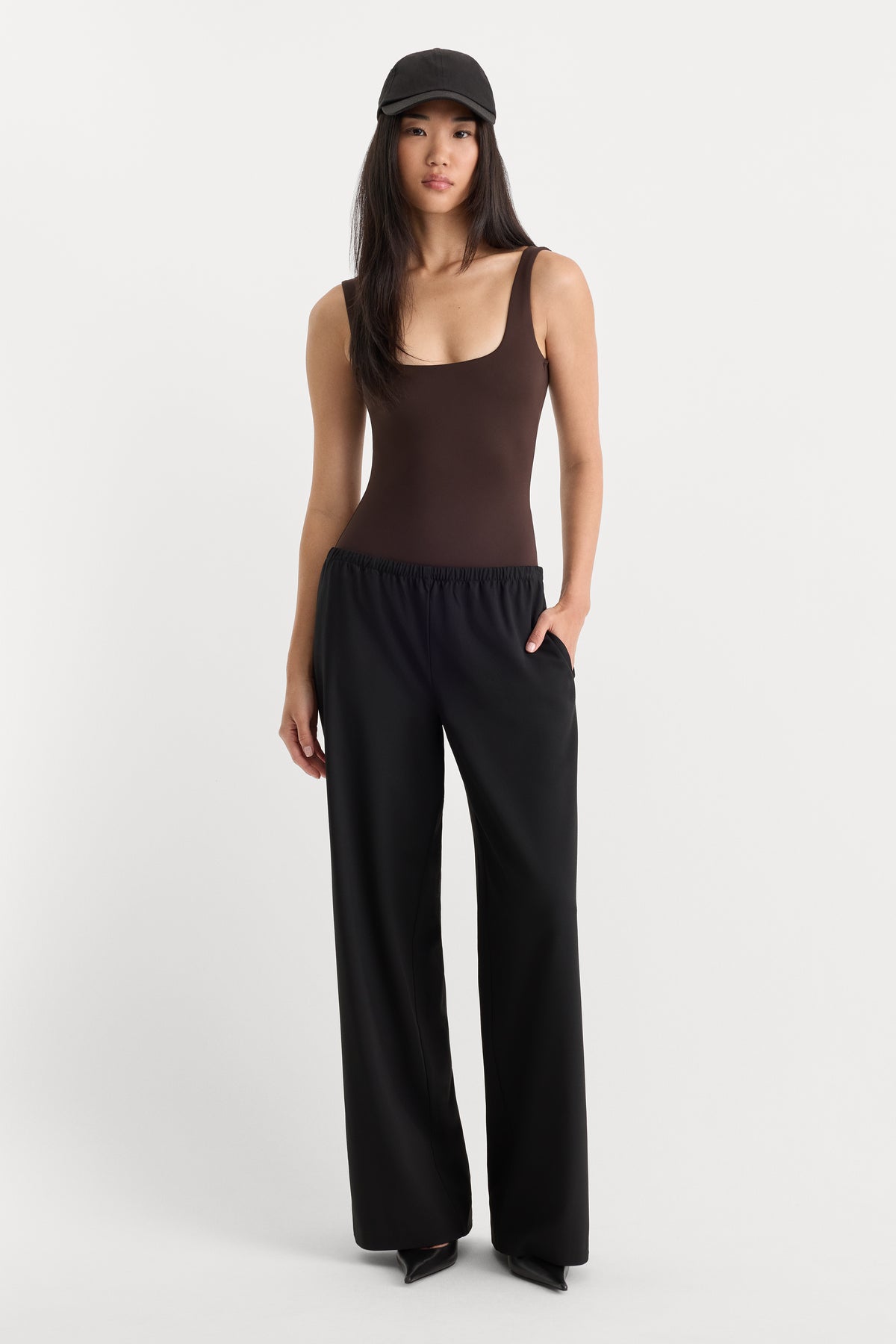 THE SCULPTING MODERN TANK BODYSUIT | ESPRESSO-3 | GOOD AMERICAN | MODEL_A