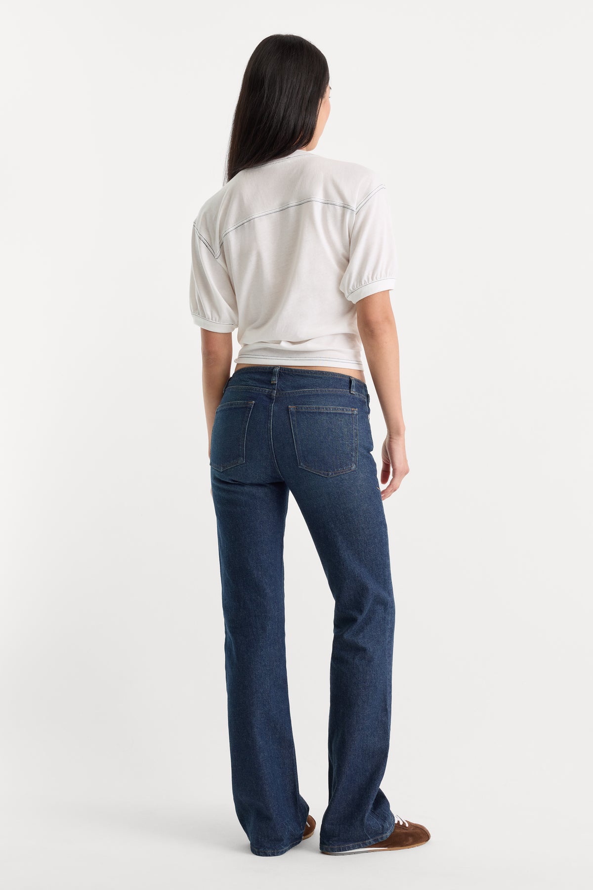 GHOST WAIST LOW RISE BOOTCUT JEANS | QUIRK-5 | GOOD AMERICAN | MODEL_A