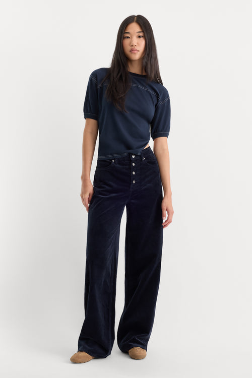 VINTAGE WIDE CORDUROY PANT | NEW NAVY002