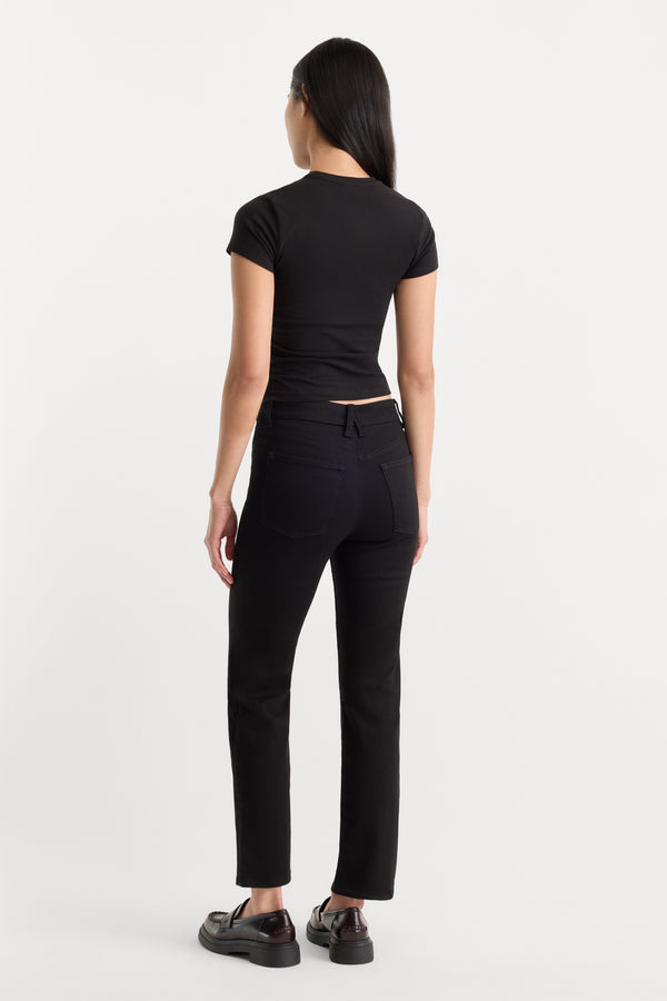 ALWAYS FITS GOOD PETITE STRAIGHT JEANS | BLACK001