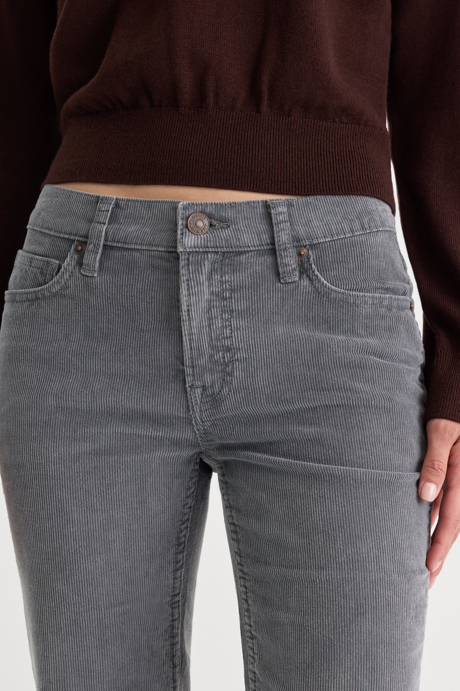 VINTAGE LOW RISE BOOTCUT CORDUROY PANT | WASHED SLATE