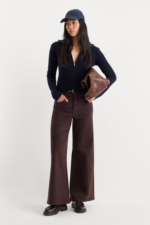 GOOD WAIST PALAZZO ANKLE JEANS | ESPRESSO