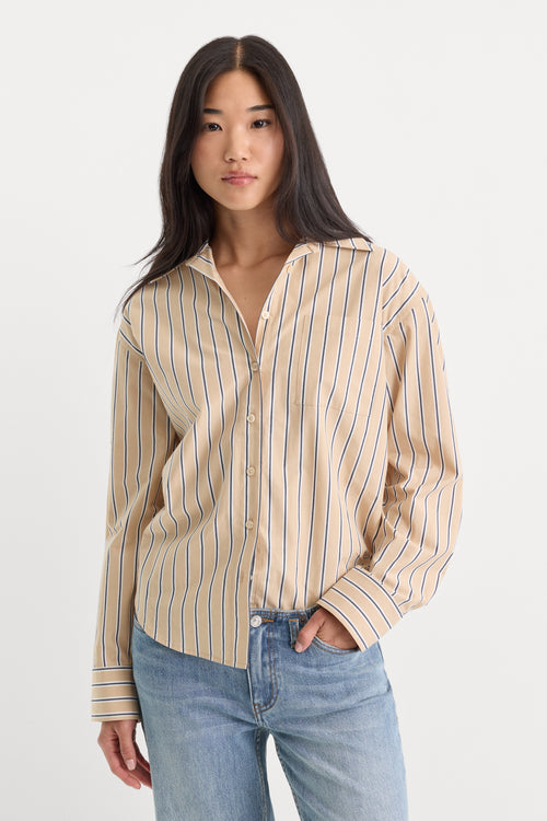 THE POPLIN EASY SHIRT | DUNE MULTI STRIPE