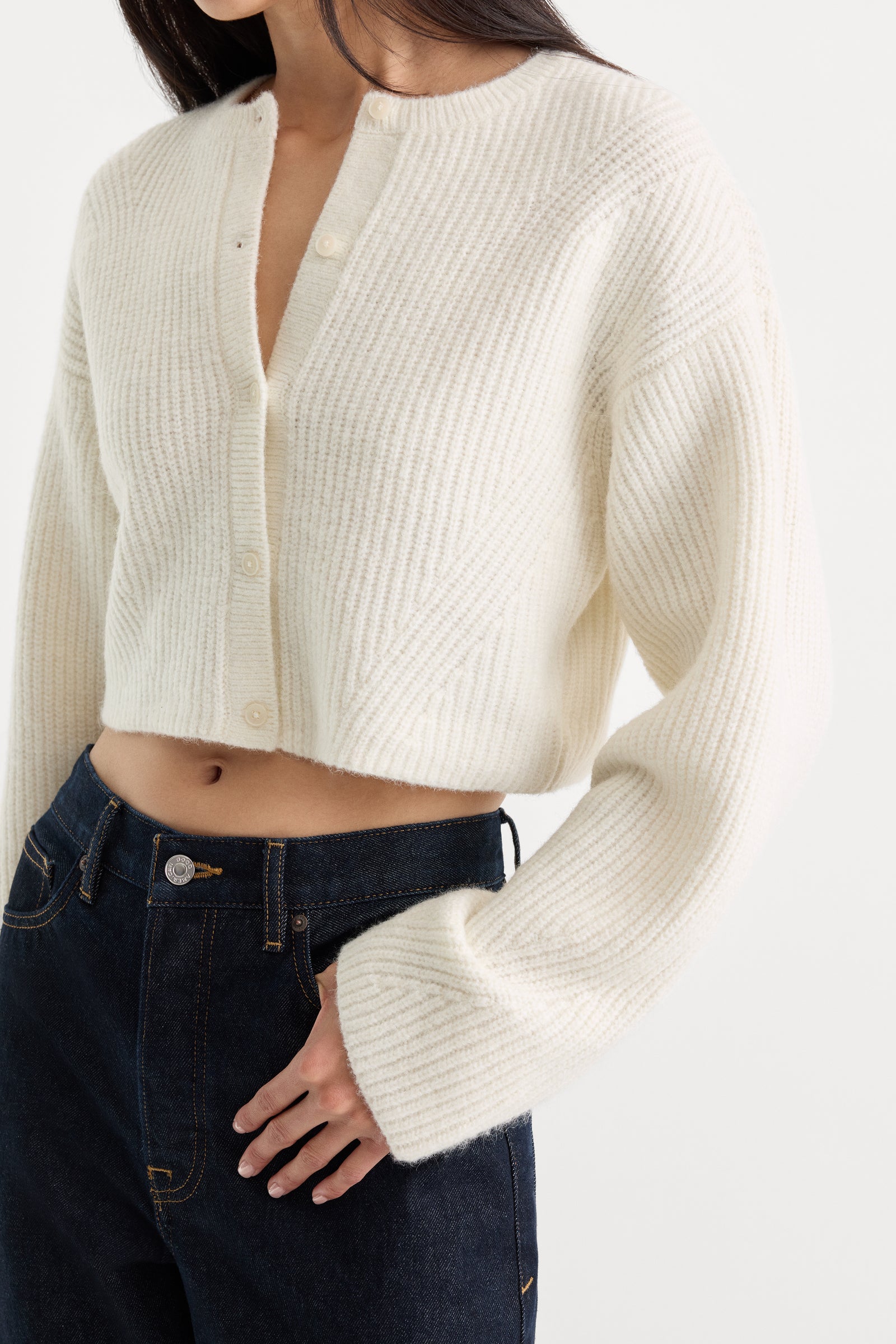 THE CHUNKY KNIT CARDIGAN | CHALK