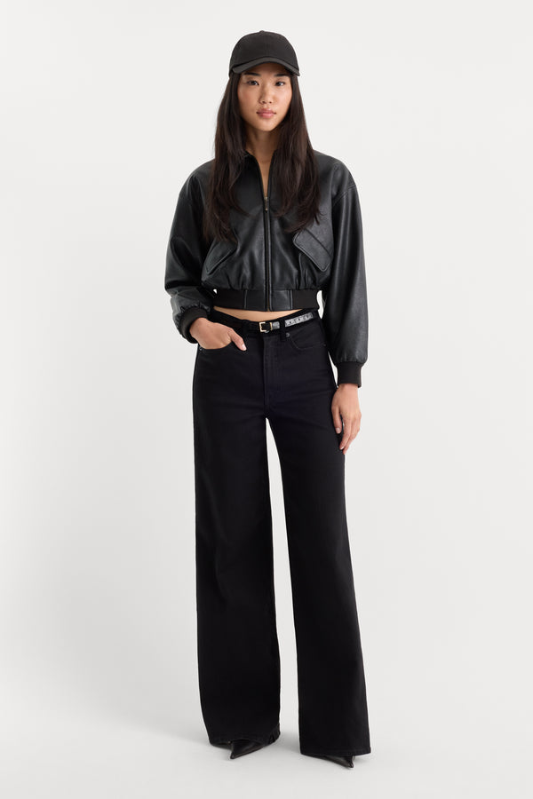 GOOD WAIST PALAZZO JEANS | BLACK001