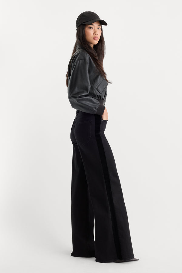 GOOD WAIST PALAZZO JEANS | BLACK001