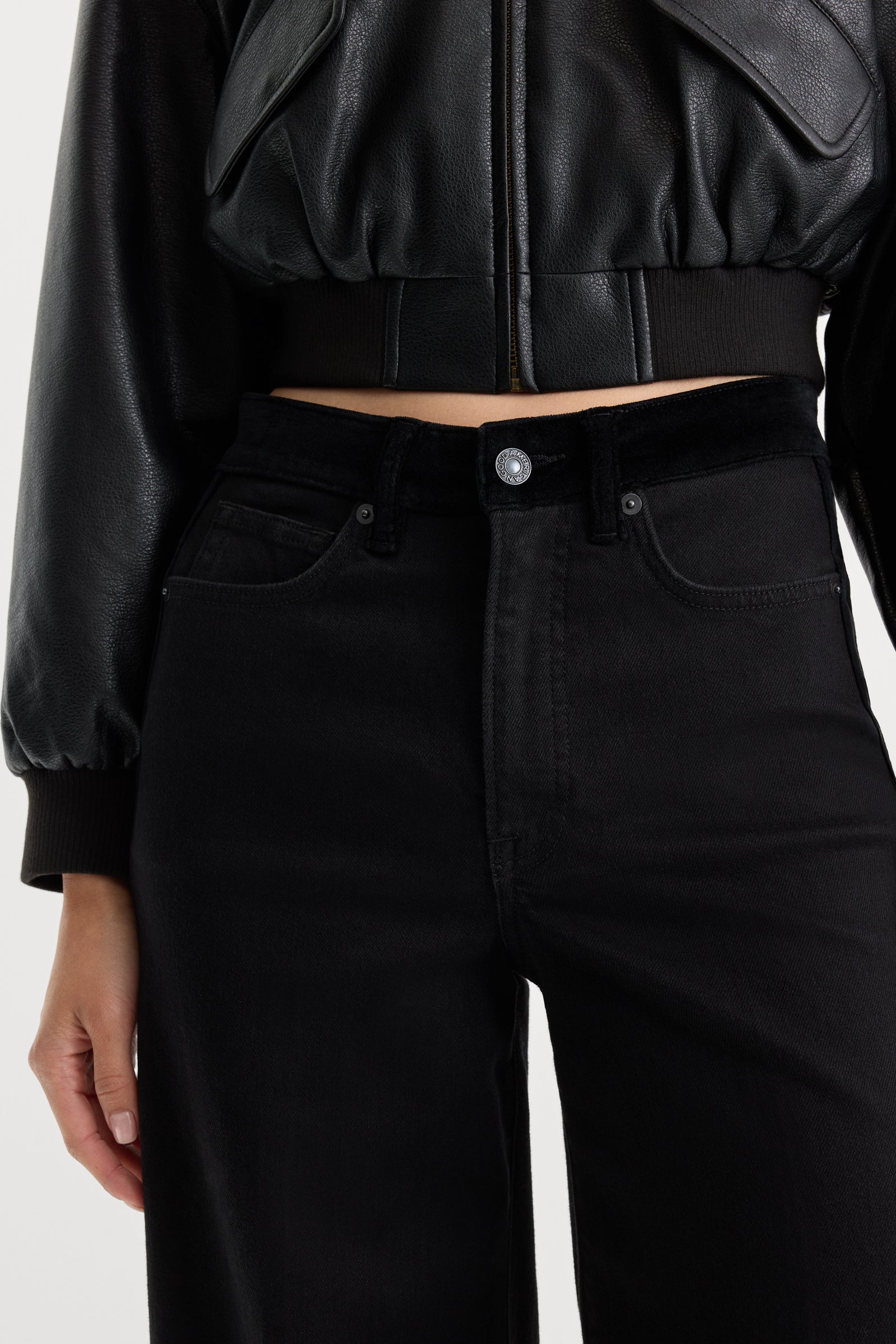GOOD WAIST PALAZZO JEANS | BLACK001