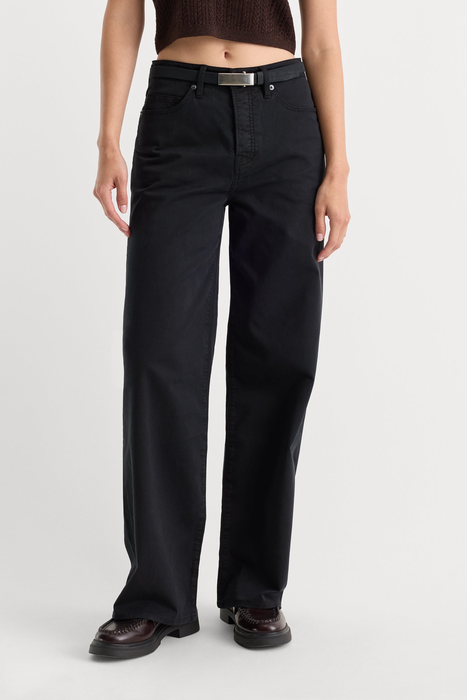 TWILL VINTAGE WIDE | BLACK001-2 | GOOD AMERICAN | MODEL