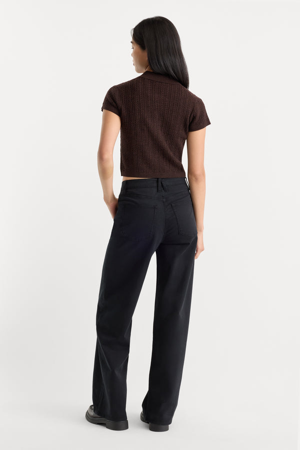 TWILL VINTAGE WIDE | BLACK001-5 | GOOD AMERICAN | MODEL