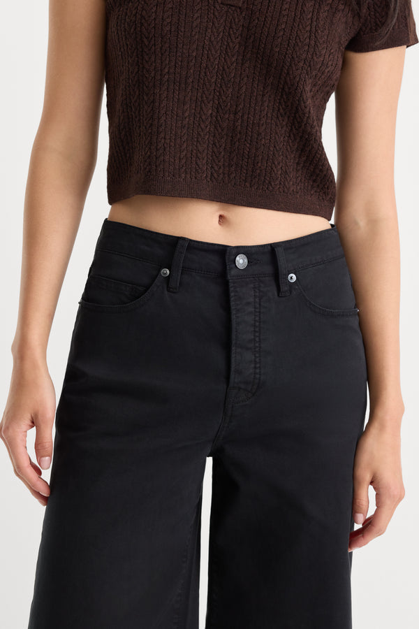 TWILL VINTAGE WIDE | BLACK001-4 | GOOD AMERICAN | MODEL