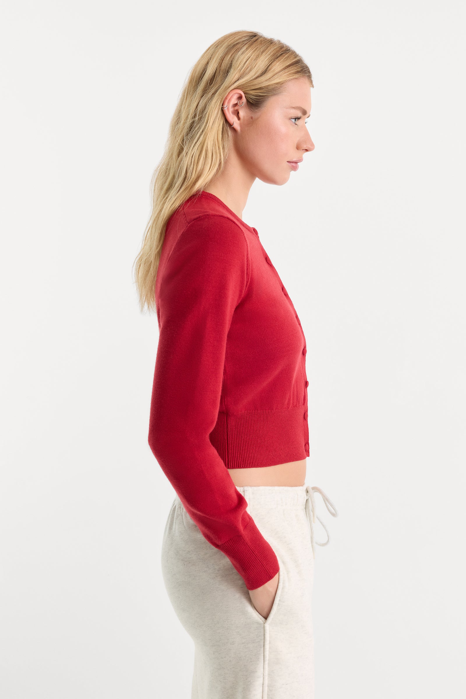 THE FINE KNIT CARDIGAN | CRIMSON ROSE