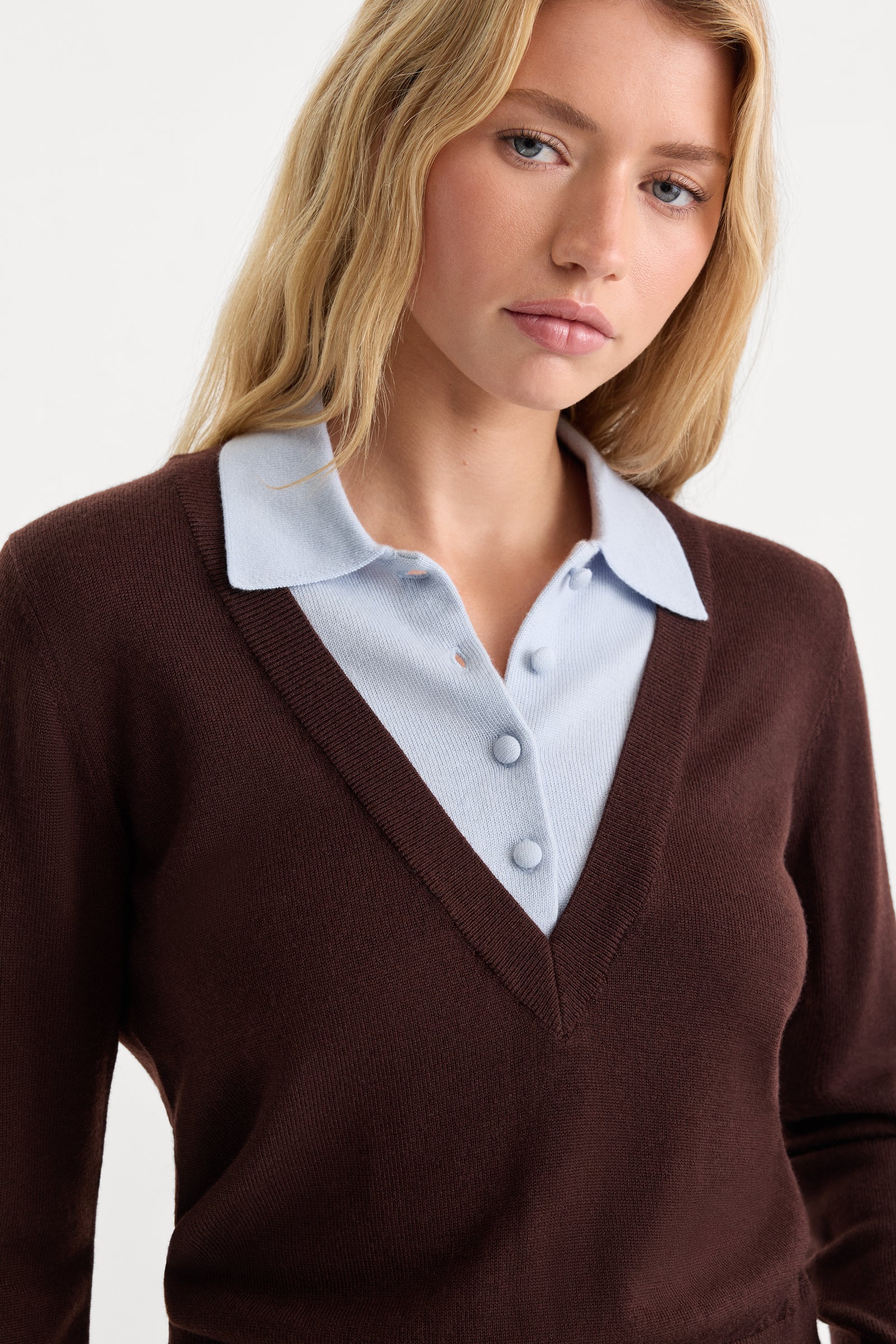 THE TWO IN ONE SWEATER | MOCHA WITH SKY