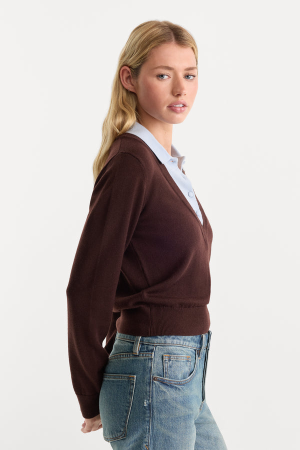 THE TWO IN ONE SWEATER | MOCHA WITH SKY