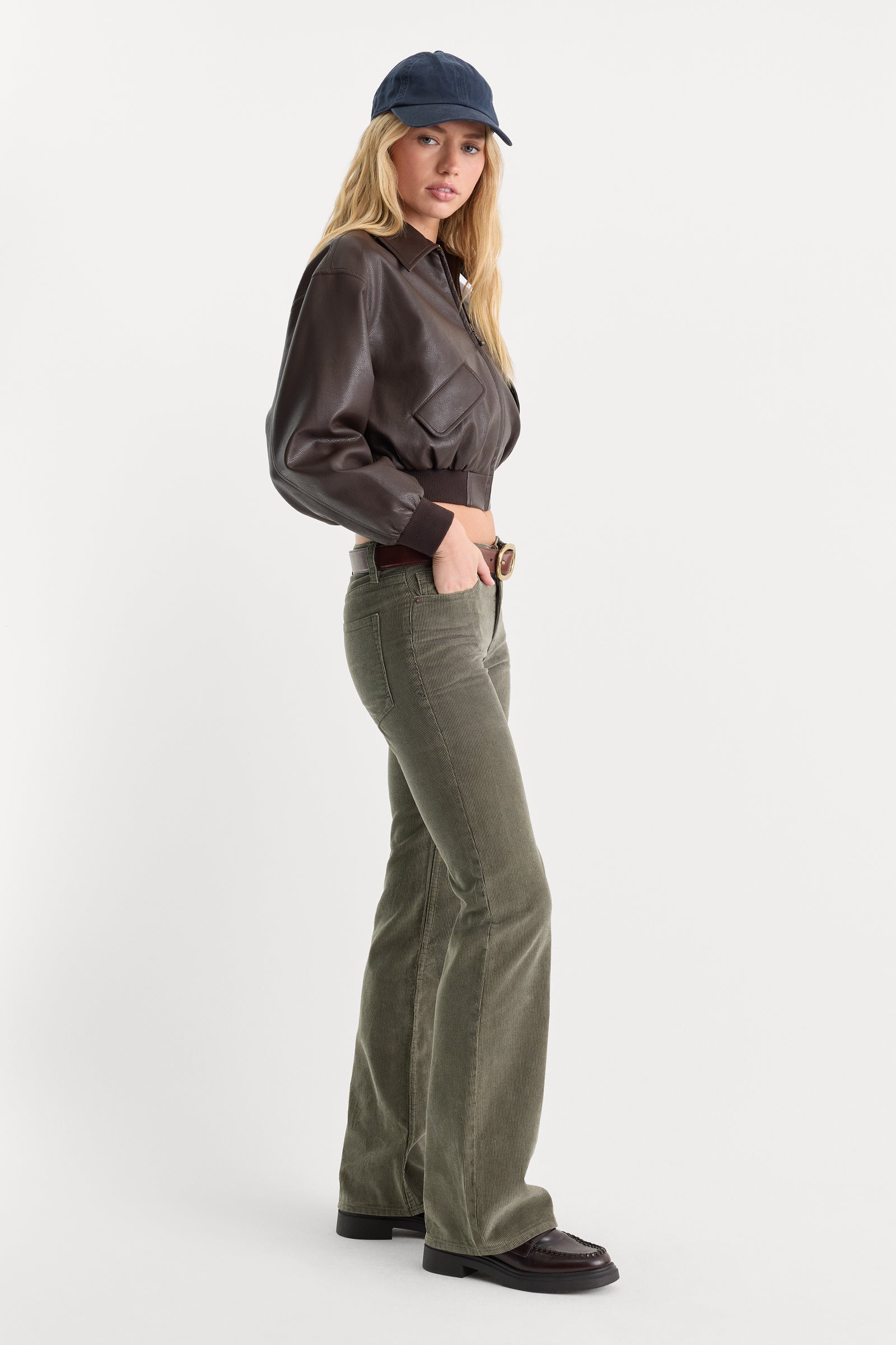 VINTAGE LOW RISE BOOTCUT CORDUROY PANT | WASHED CYPRESS