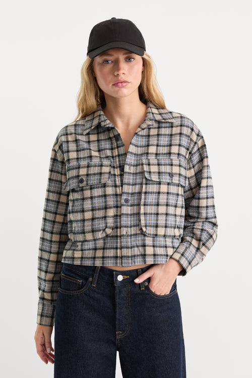 THE PATCH POCKET SHIRT | TAN PLAID