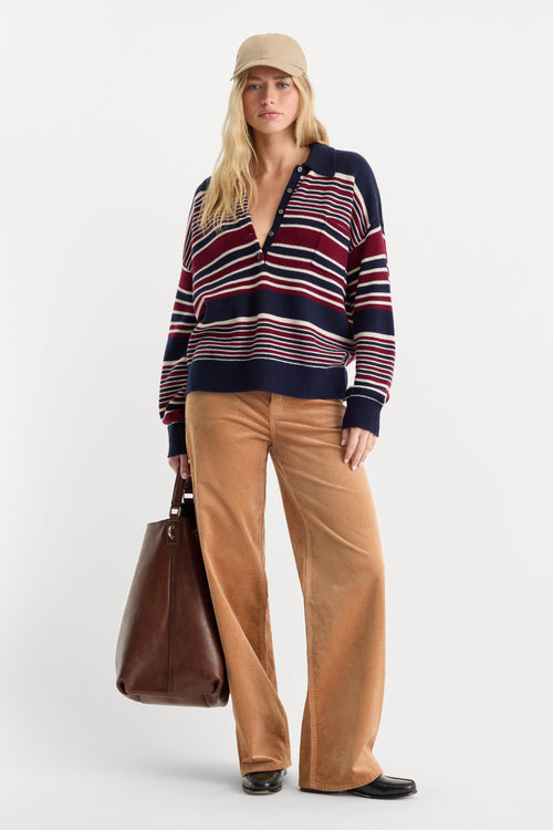 VINTAGE WIDE CORDUROY PANT | CAFE CLAY