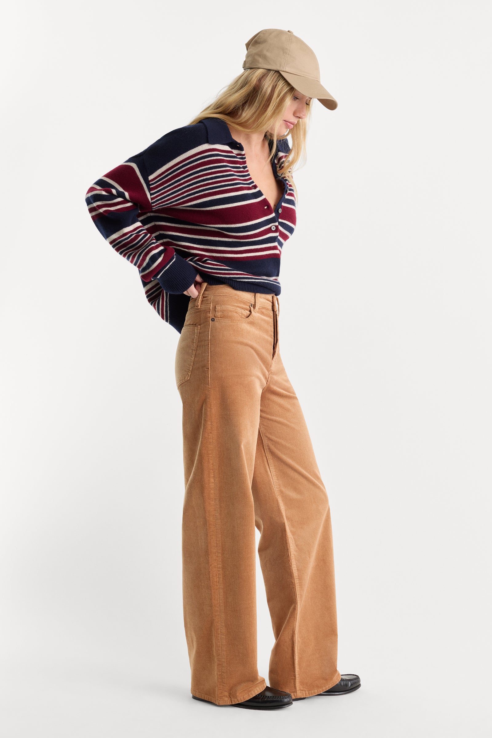 VINTAGE WIDE CORDUROY PANT | CAFE CLAY