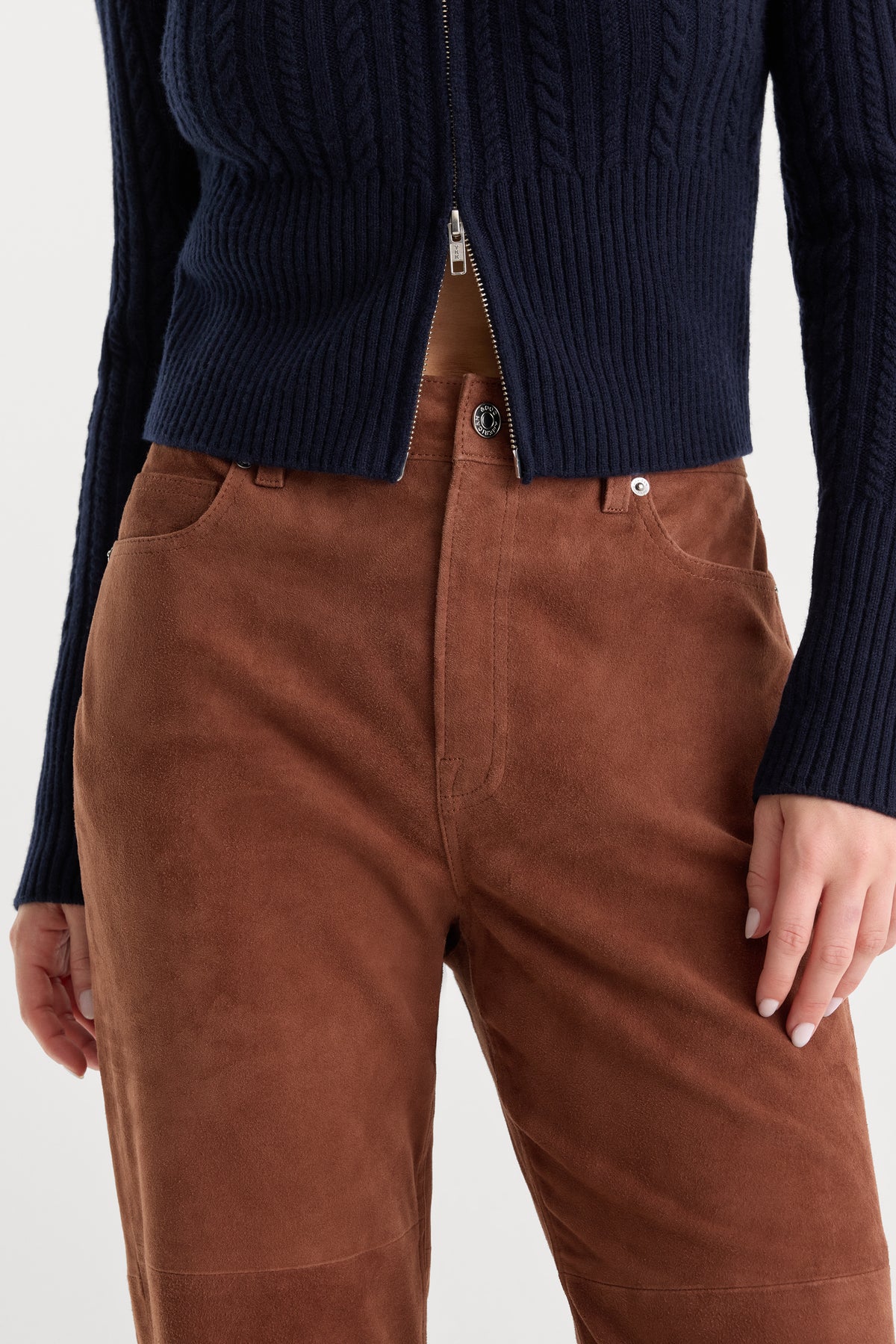 SUEDE GOOD TRUE STRAIGHT PANT | CAFE CLAY-3 | GOOD AMERICAN | MODEL_A