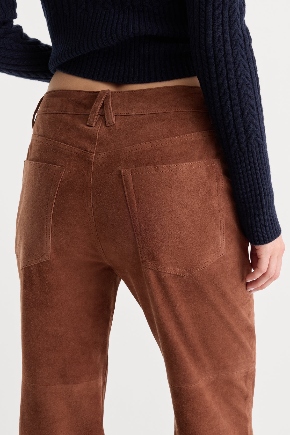SUEDE GOOD TRUE STRAIGHT PANT | CAFE CLAY-5 | GOOD AMERICAN | MODEL_A